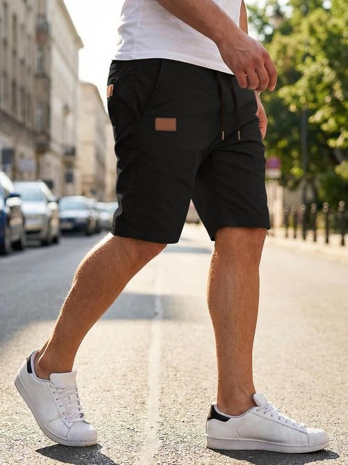 JMIERR Men's Casual Shorts - Stretch Cotton Drawstring Twill Golf Shorts for Summer Beach Wear