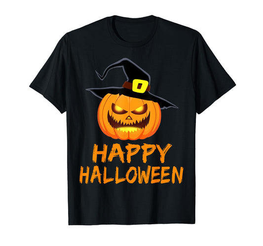 Funny Pumpkin Happy Halloween Costume Men Women Boys Girls T-Shirt