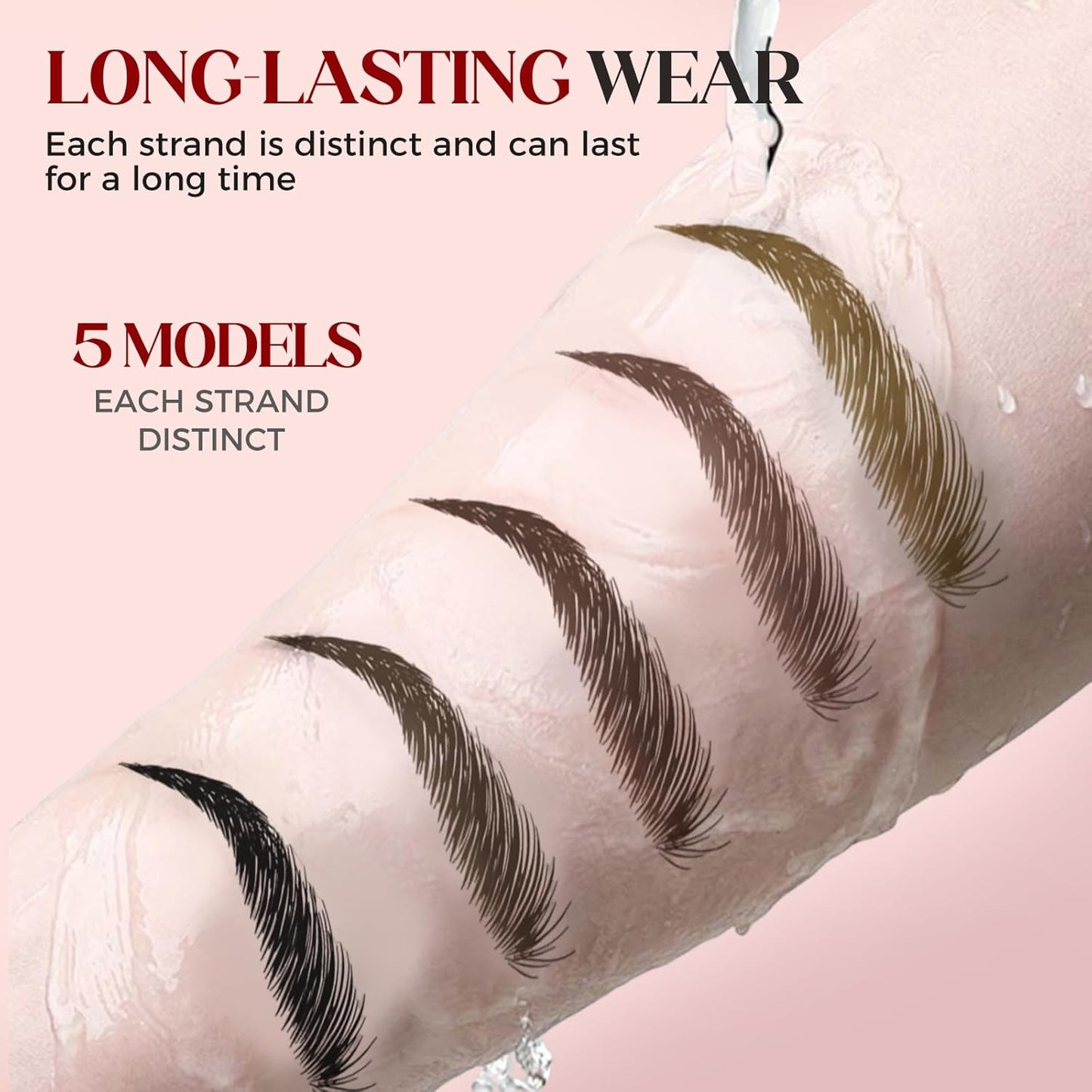 Skiennix Microblading Eyebrow Pen - 4-Tip 3D Waterproof Pencil for Natural Contouring | Black