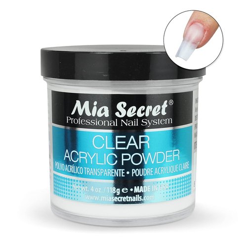 Mia Secret Clear Acrylic Powder - Professional Quality Nail Enhancement | 4oz Size