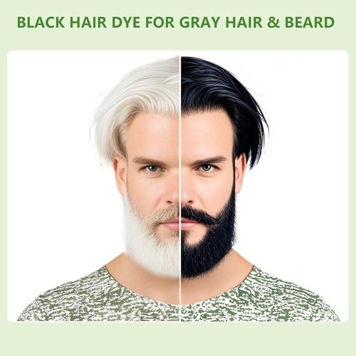 Regine Switzerland Black Hair Dye Gel - 3-in-1 Gentle Formula for Men & Women | Complete Gray Coverage, 200ml