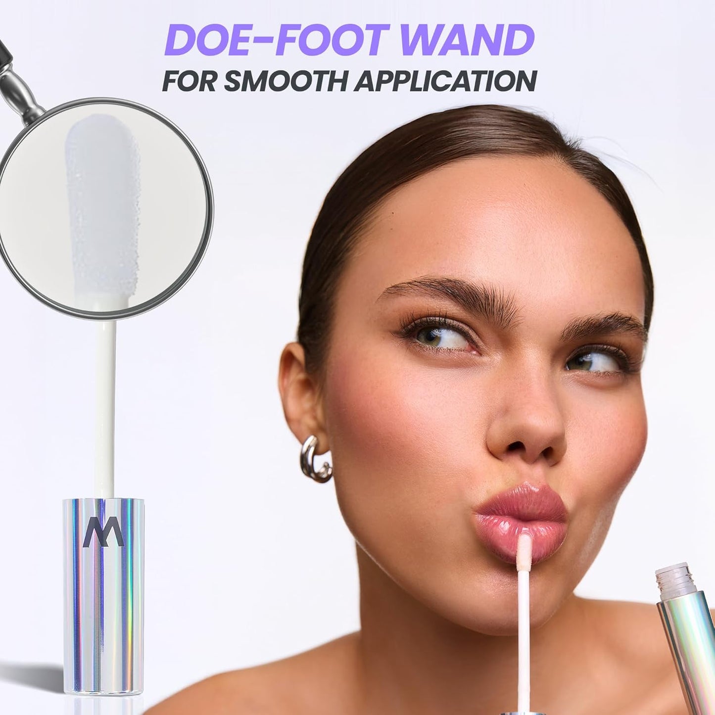 Wonderskin Lip Gloss - Hydrating Clear Glitter Blading Top Gloss for High Shine Finish