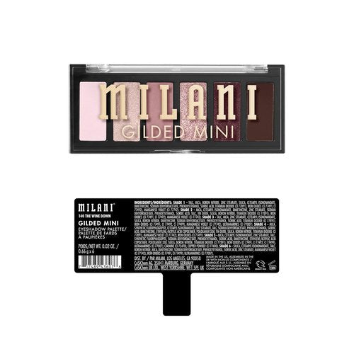 Milani Gilded Mini Eyeshadow Palette - 6 Matte & Shimmer Hues in The Wine Down Color