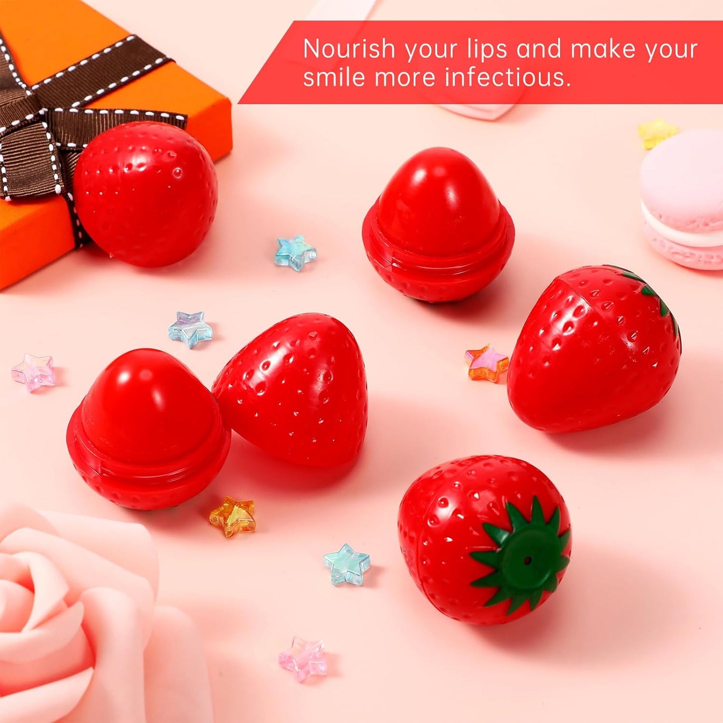 Skiennix Strawberry Lip Balm - 12 Pcs Wrinkle Repair & Moisturizing Hydrating Protectors | Perfect Valentine's Gift