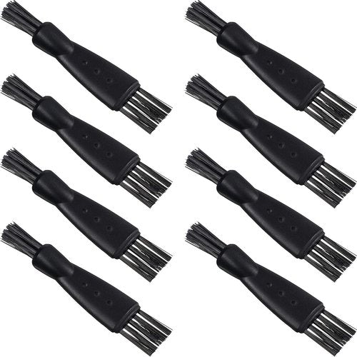 Patelai Electric Shaver Cleaning Brush Set - 8 Double-Sided Nylon Bristle Brushes for Razors & Trimmers | Black