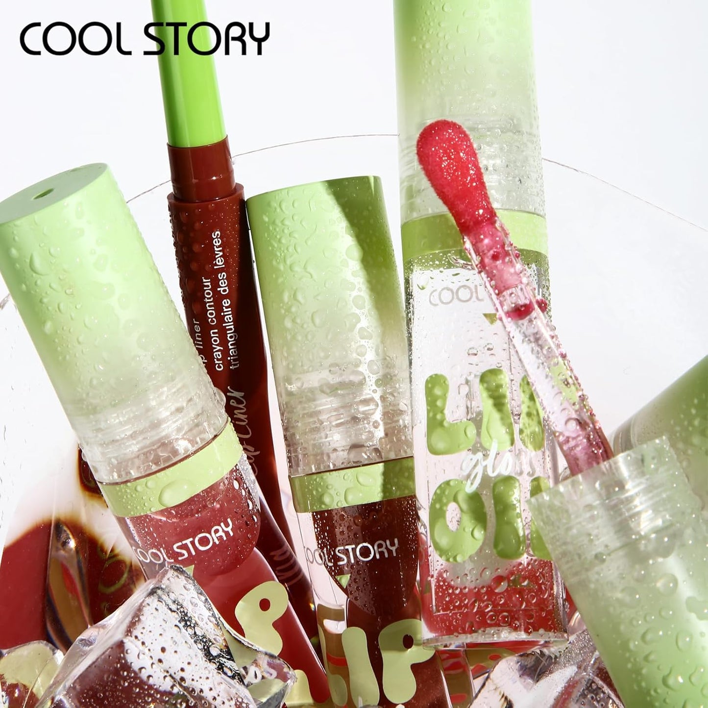 COOL STORY Lip Gloss and Liner Set - Ultra Glossy Finish, 2-Piece Combo for Stunning Lips