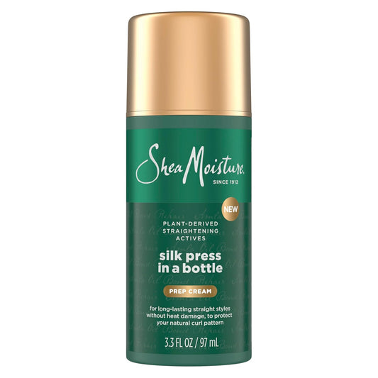 SheaMoisture Silk Press Prep Cream - Heat Protection with Alma Oil & Hydroplex Technology | 3.3 fl oz