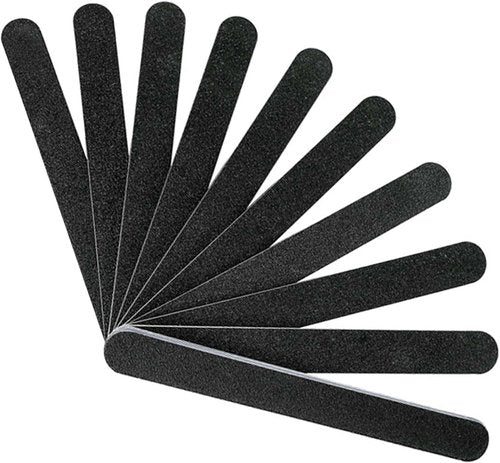 Karlash 10 PCS Double-Sided Nail Files - Professional Grit for Gel Manicure & Pedicure - Black