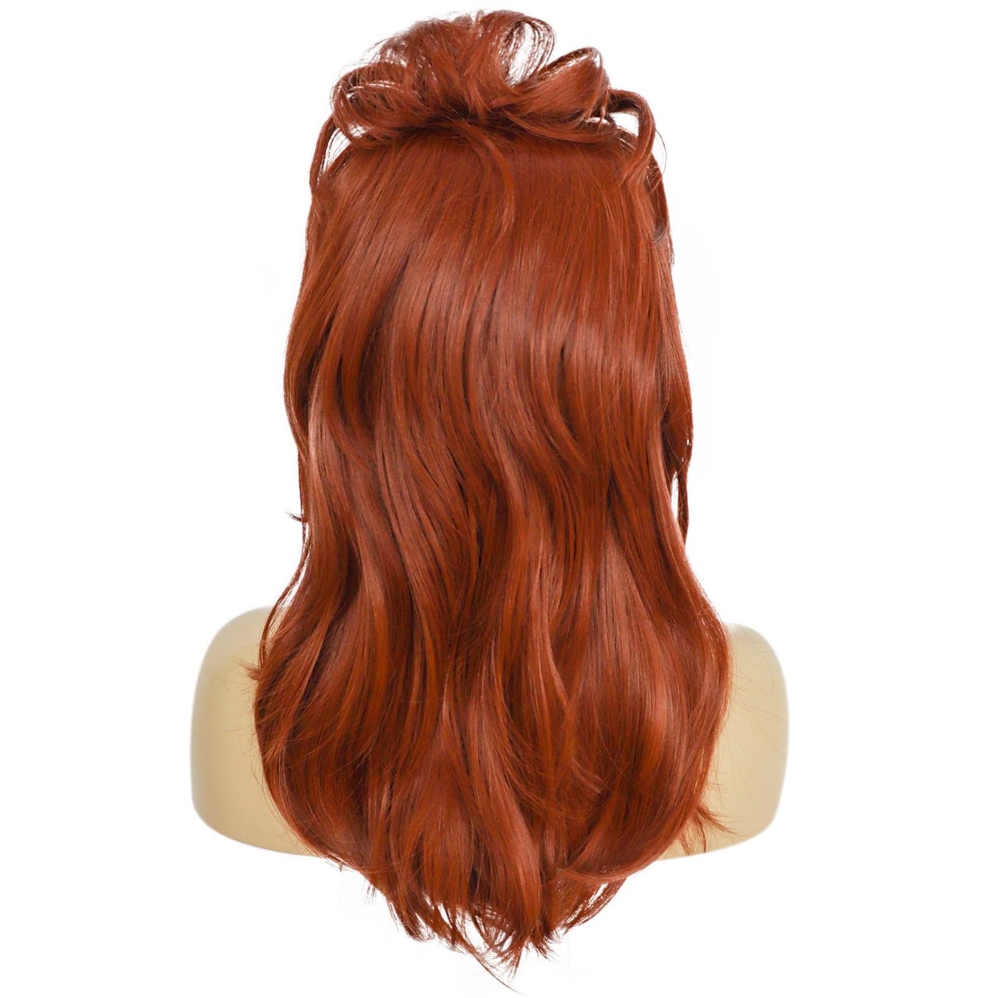 Anogol Hair Cap+5 Pcs Peggy Bundy Wig Auburn Beehive Wig with Pearl Necklace Earrings Bracelet 50s 60s 1950s 1960s Wigs for Women Red Housewife Wig Fembot Wigs for Cosplay Costume Halloween Party