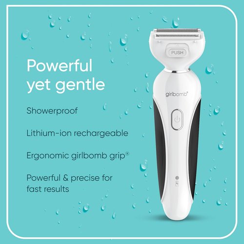 Conair Girlbomb All-in-One Shave & Trim System - Foil Shaver & Dual-Blade Trimmer | Gentle Hair Removal, White
