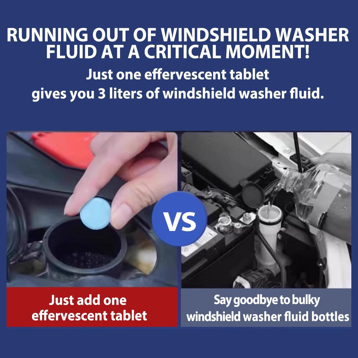 Skiennix Windshield Washer Cleaning Tablets - 210 PCS Effervescent Car Glass Cleaner Concentrate