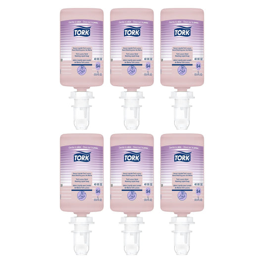 Tork Luxury Hand Washing Liquid Soap - Scented, 6 x 1L Bottles | Gentle Formula for Soft Skin