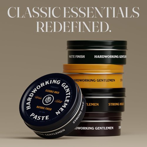Hardworking Gentlemen Hair Styling Paste - Light Hold, Natural Finish, 2 oz | Made in USA