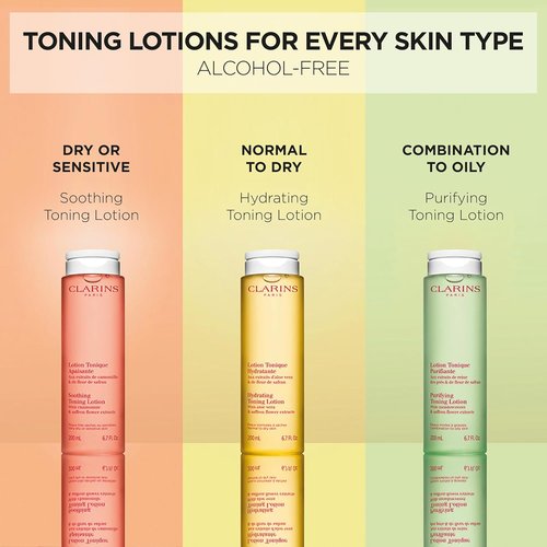 Clarins Soothing Toning Lotion - Hydrate & Balance Skin's Microbiota | Alcohol-Free with Camomile Extract | 200ml