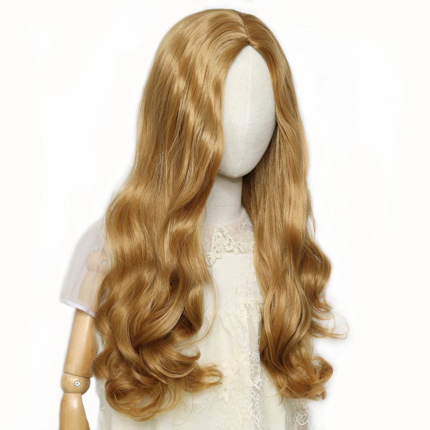 HUNIGIR Kids Blonde Wig M3gan Wig Girls Long Wavy Wig Honey Blonde Cosplay Princess Wig Women Heat Resistant Synthetic Halloween Costume Wig with Wig Cap (Honey Blonde)