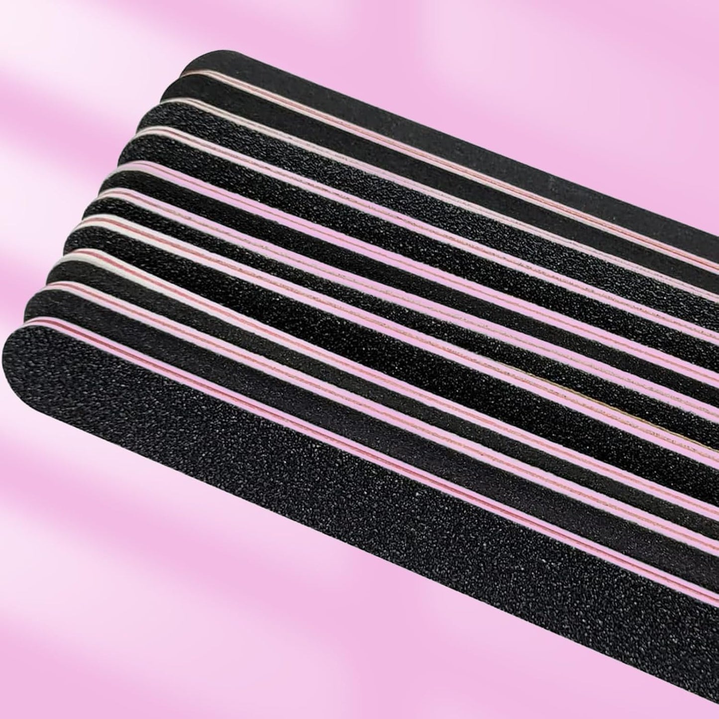 Skiennix 10 PCS Nail Files - Double-Sided 100/180 Grit Emery Boards for Acrylic Nails | Black