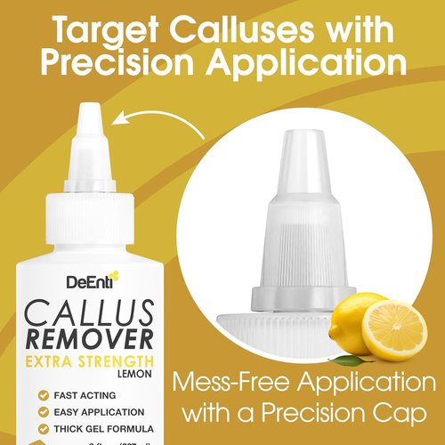 DeEnti Callus Remover Gel - Extra Strength 8oz for Dry Skin & Cracked Heels | Professional Pedicure Care