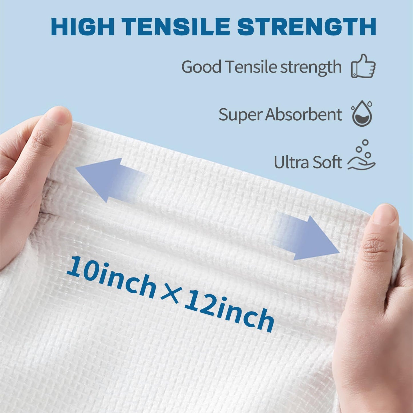 Face Towels, 10"×12" Disposable Face Towel, Face Towelettes XL, Ultra Soft Makeup Remover Dry Wipes, Thick Face Towel for Sensitive Skin, 50 Count (3 Pack)