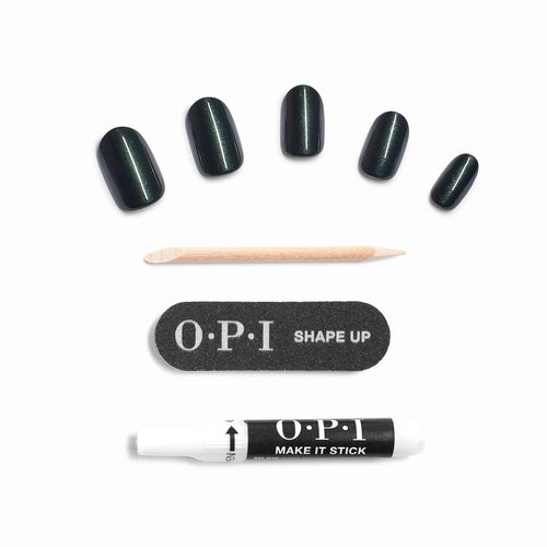 OPI On Point Press On Nails - Short Round Classic & Accent Nail Art | 24 Count With Glue | Long-Lasting & Reusable
