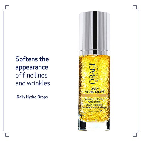 Obagi Daily Hydro-Drops Facial Serum & Eye Gel Cream Set - 1oz Serum Hydrates & Reduces Wrinkles | .5oz Eye Cream Brightens & Smooths