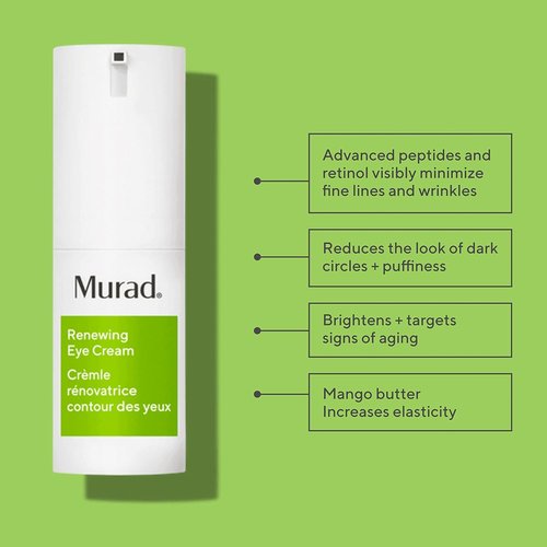 Murad Renewing Eye Cream - Nourishing Retinol & Peptide Formula for Dark Circle Reduction & Firming - 0.5 Fl Oz