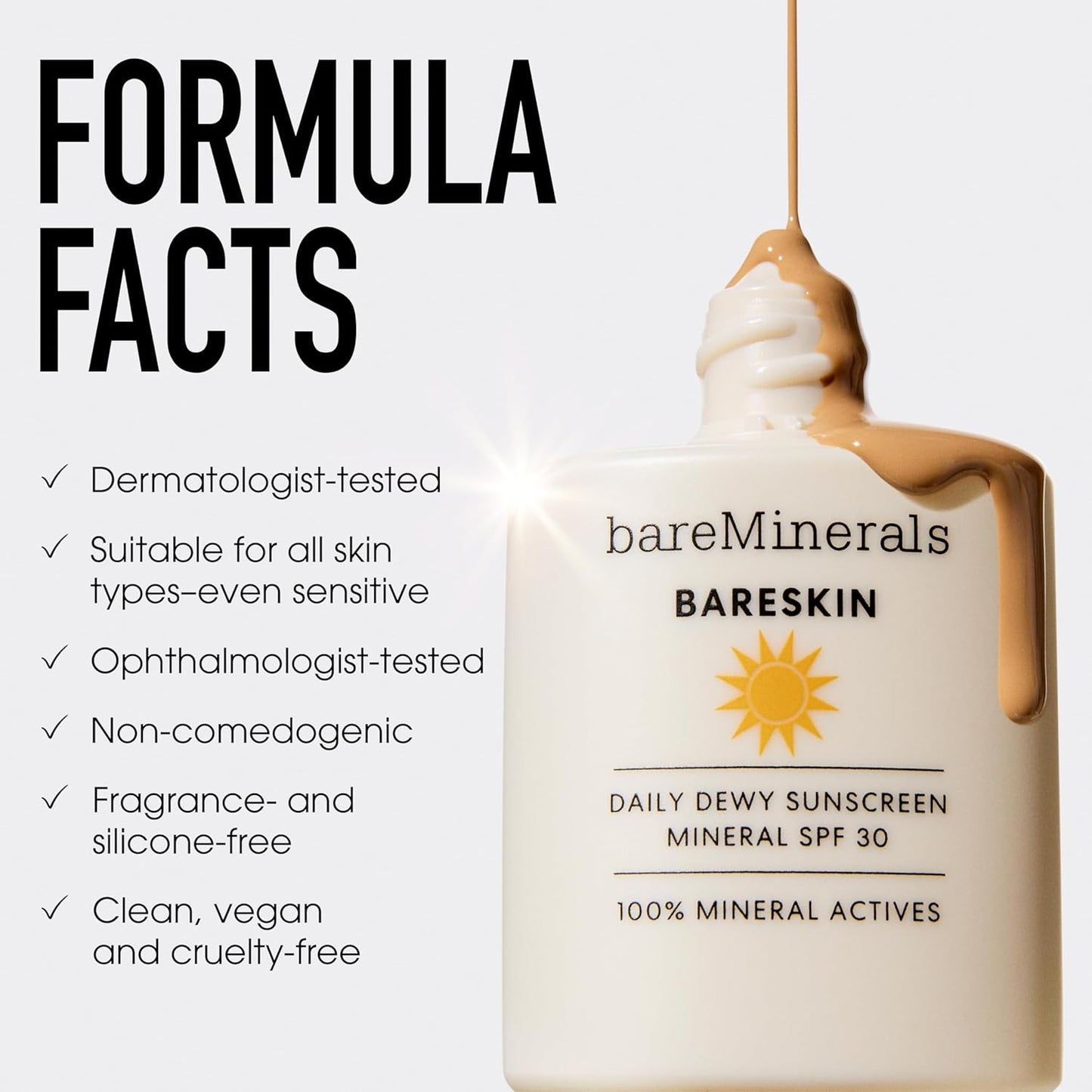 bareMinerals Daily Dewy Sunscreen - Hydrating SPF 30 Face Sunscreen with Niacinamide | Lightweight, No White Cast, Broad Spectrum Protection