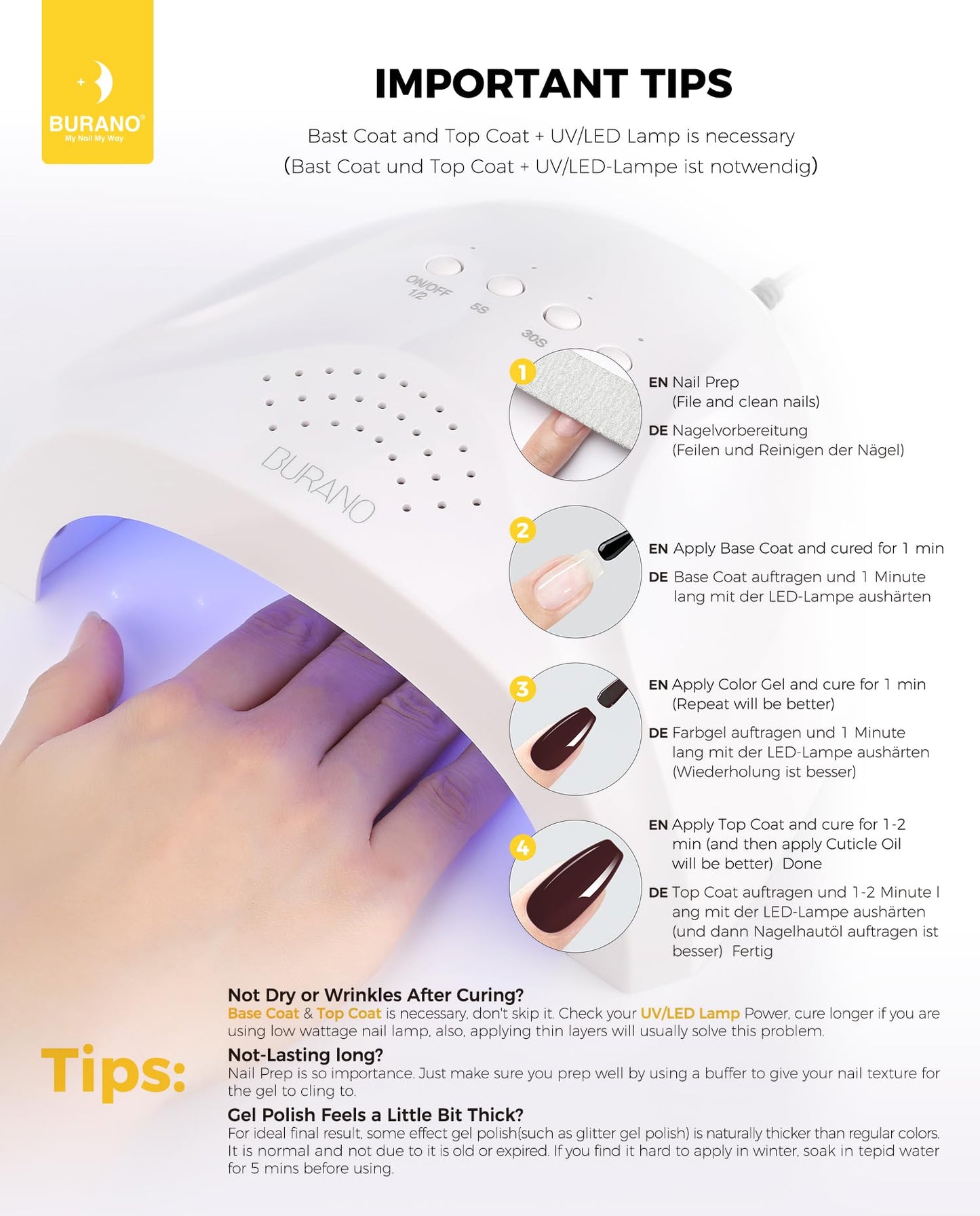 BURANO Gel Nail Polish, Gel Gel Polish 15ml Gel Colors Gel Neon Gel Soak Off UV Led Nail Lamp Gel Polish 1 Bottle 0.5 Oz Nail Art DIY Home Hot Color Nails (Dark Red N3)