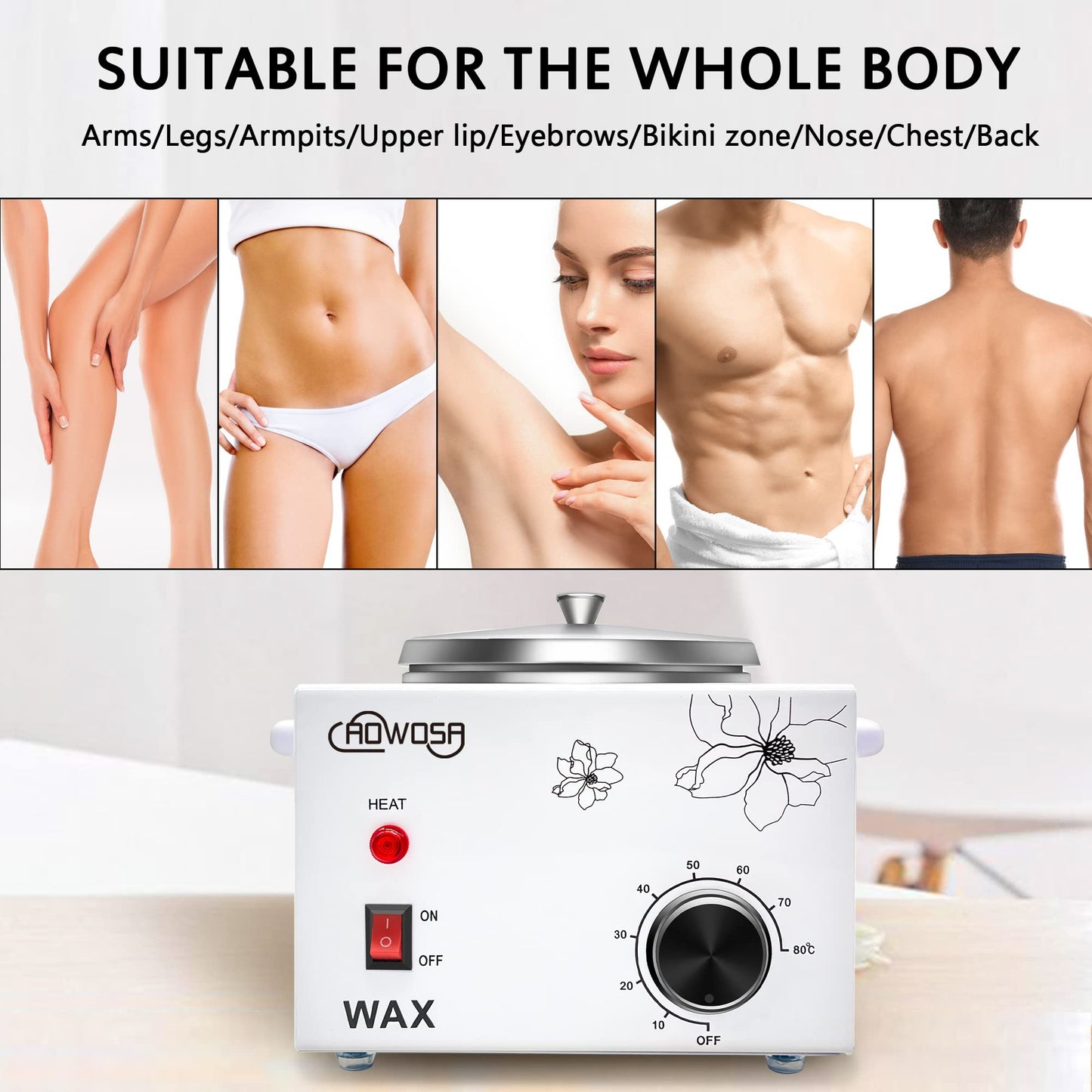 Single Wax Warmer Professional Electric Wax Heater Machine for Hair Removal, Large Wax Pot Paraffin Facial Skin Body SPA Salon Equipment with Adjustable Temperature Set