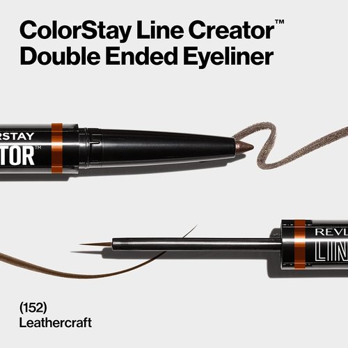 REVLON Liquid Eyeliner & Smoky Kohl Pencil - Waterproof ColorStay Eye Makeup, 0.004 oz, 152 Leathercraft