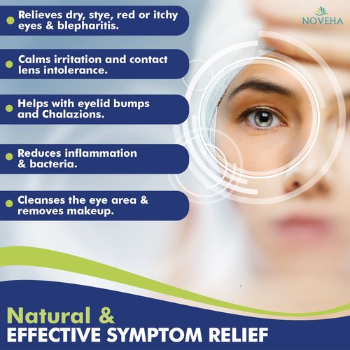 NOVEHA Daily Eyelid & Lash Wipes - 60 Individually Wrapped Refreshing Wipes for Blepharitis & Itchy Eyes