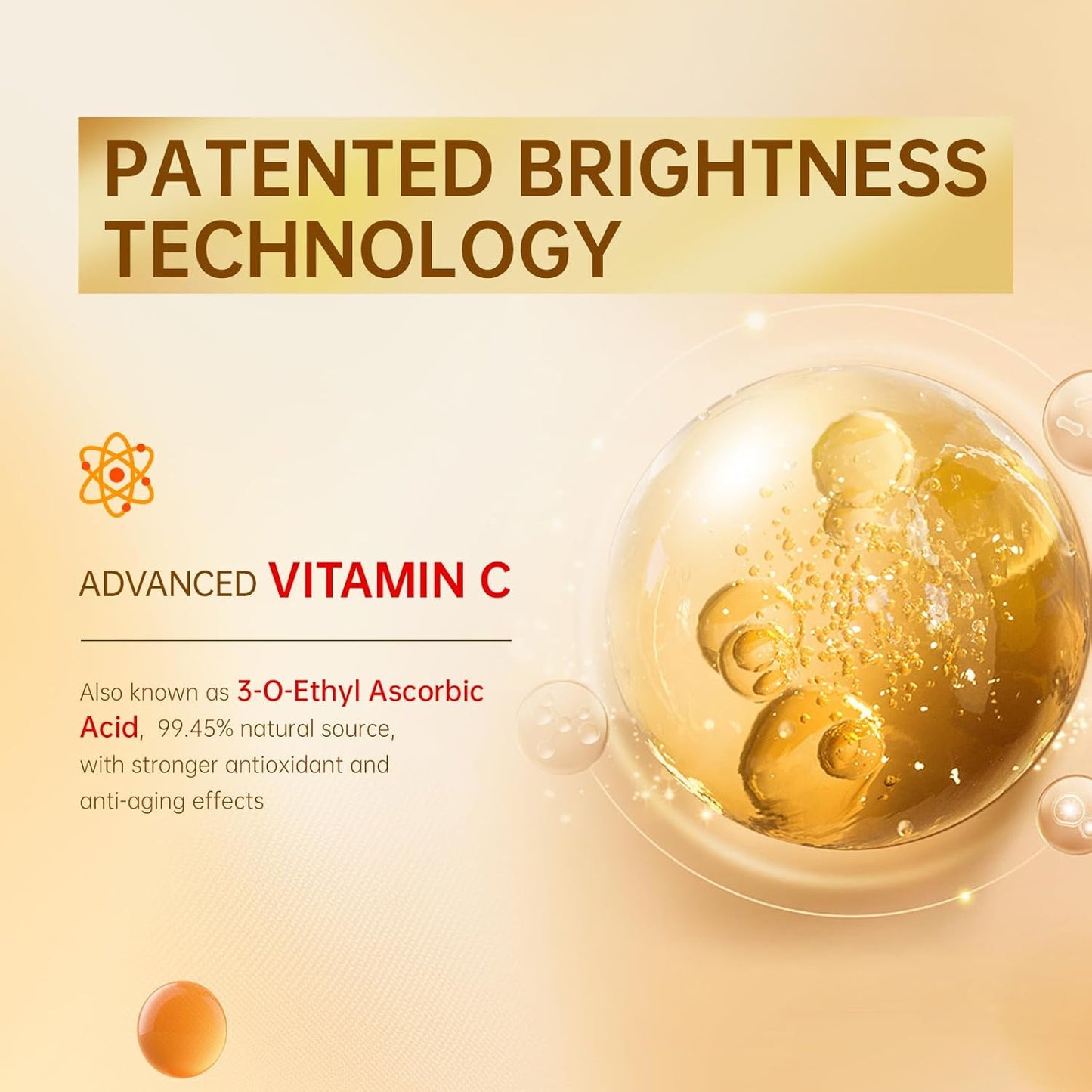 Skiennix Vitamin C Face Serum - Brightening Formula with Hyaluronic Acid & Vitamin E, 30ml