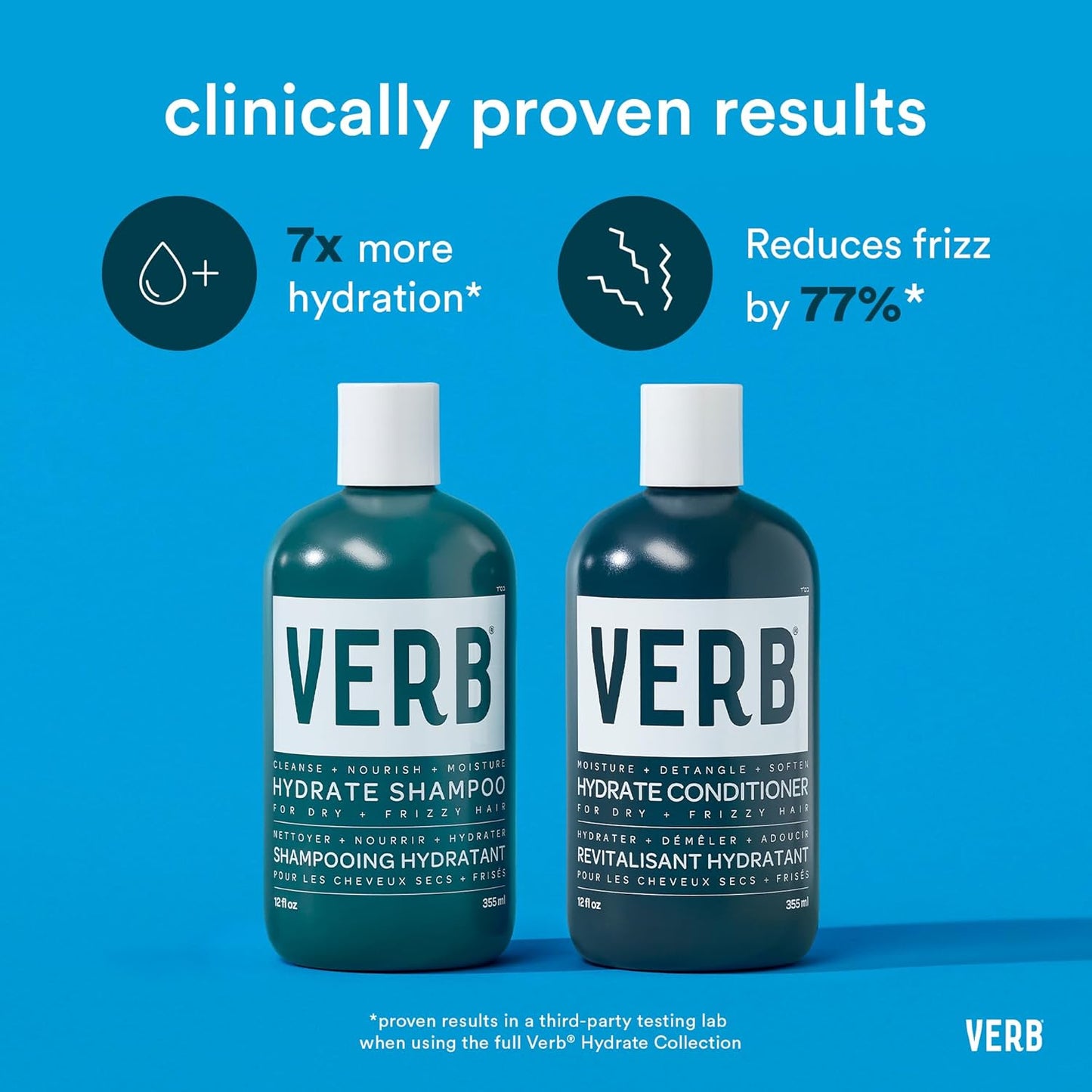 VERB Hydrate Shampoo - Nourish Dry, Frizzy Hair - Smooth & Reduce Frizz - Amber & Warm Jasmine Scent