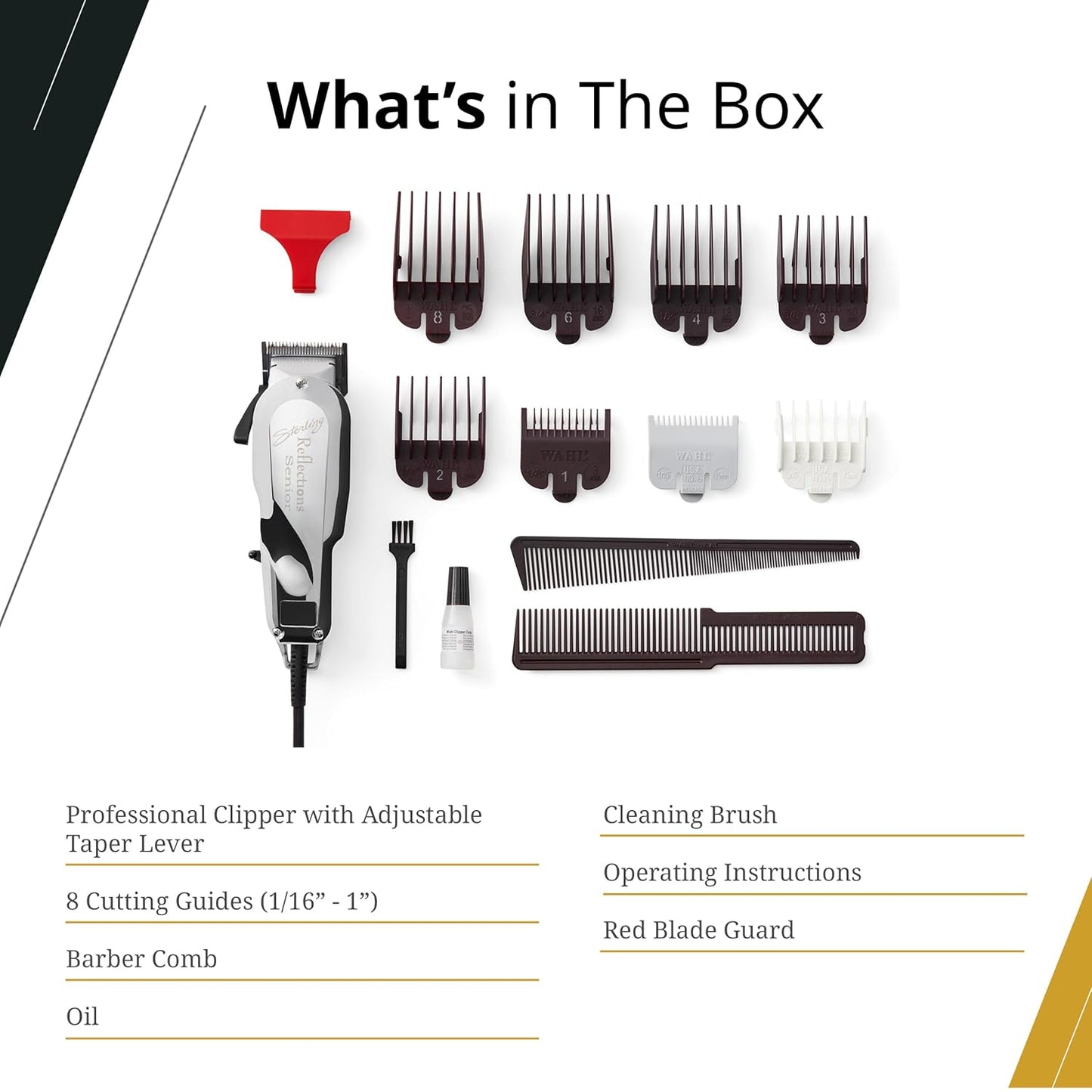 Wahl Professional Hair Clipper - V9000 Motor with Adjustable Taper Lever | Durable Metal Housing
