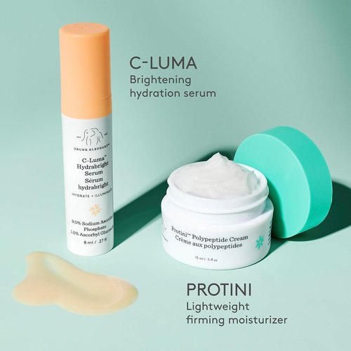 Drunk Elephant Trust The Pros - Travel Size - Illuminate and Firm Kit - Clean Clinical Skincare - Cruelty-Free - Dermatologist-Tested - Free of Essential Oils, Silicones, and Fragrance