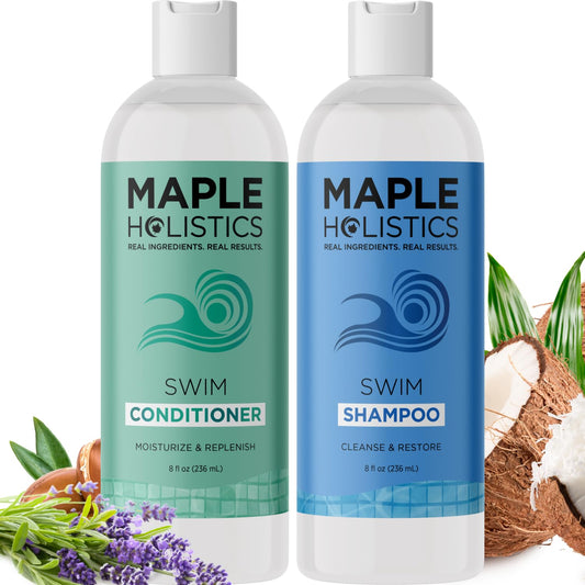 Skiennix After Swim Shampoo and Conditioner Set - Chlorine Removal with Tea Tree & Rosemary Oil | Clarifying Formula for Swimmers
