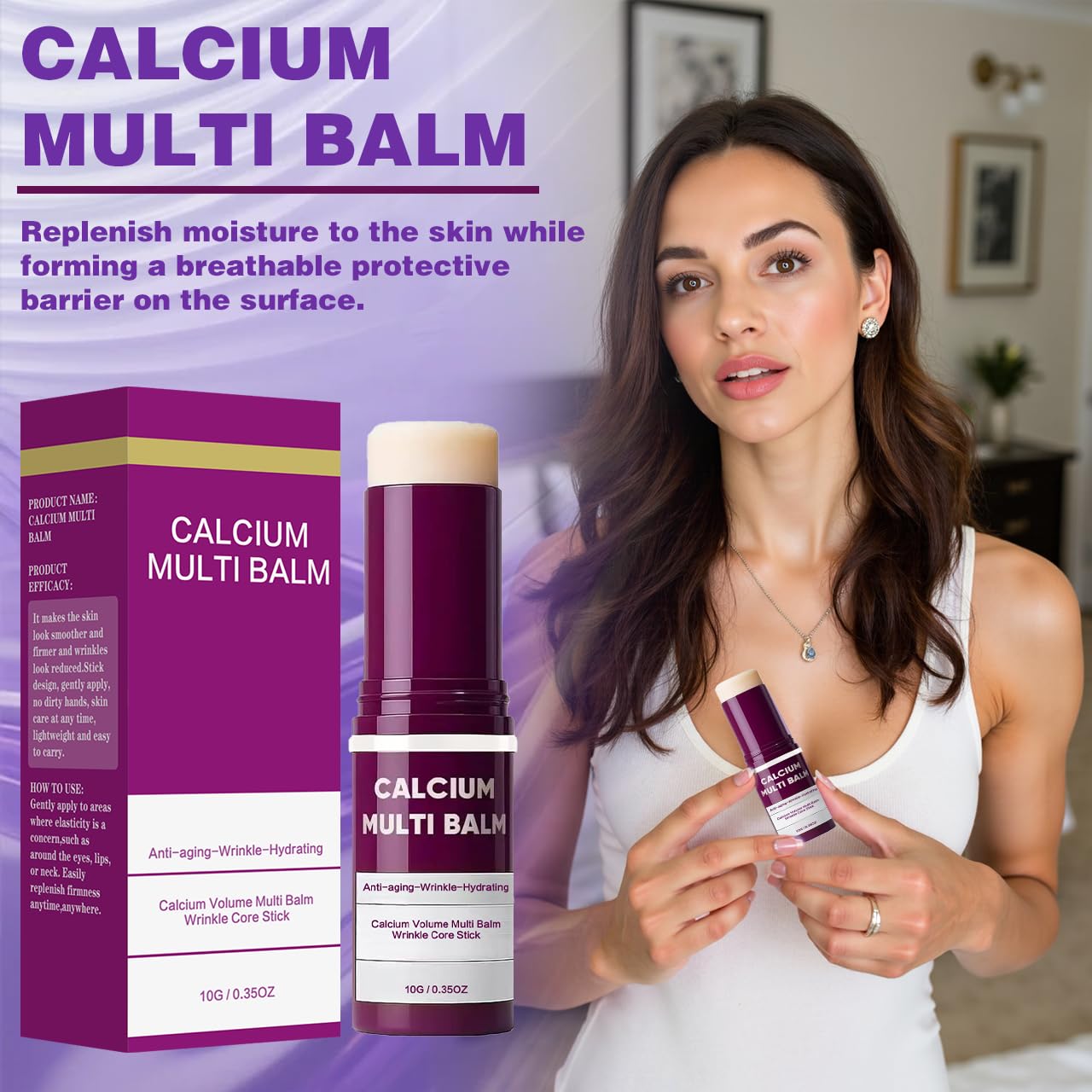 Skiennix Calcium Multi Balm Stick - Firming & Hydrating Collagen Cream for Face, Eyes & Neck