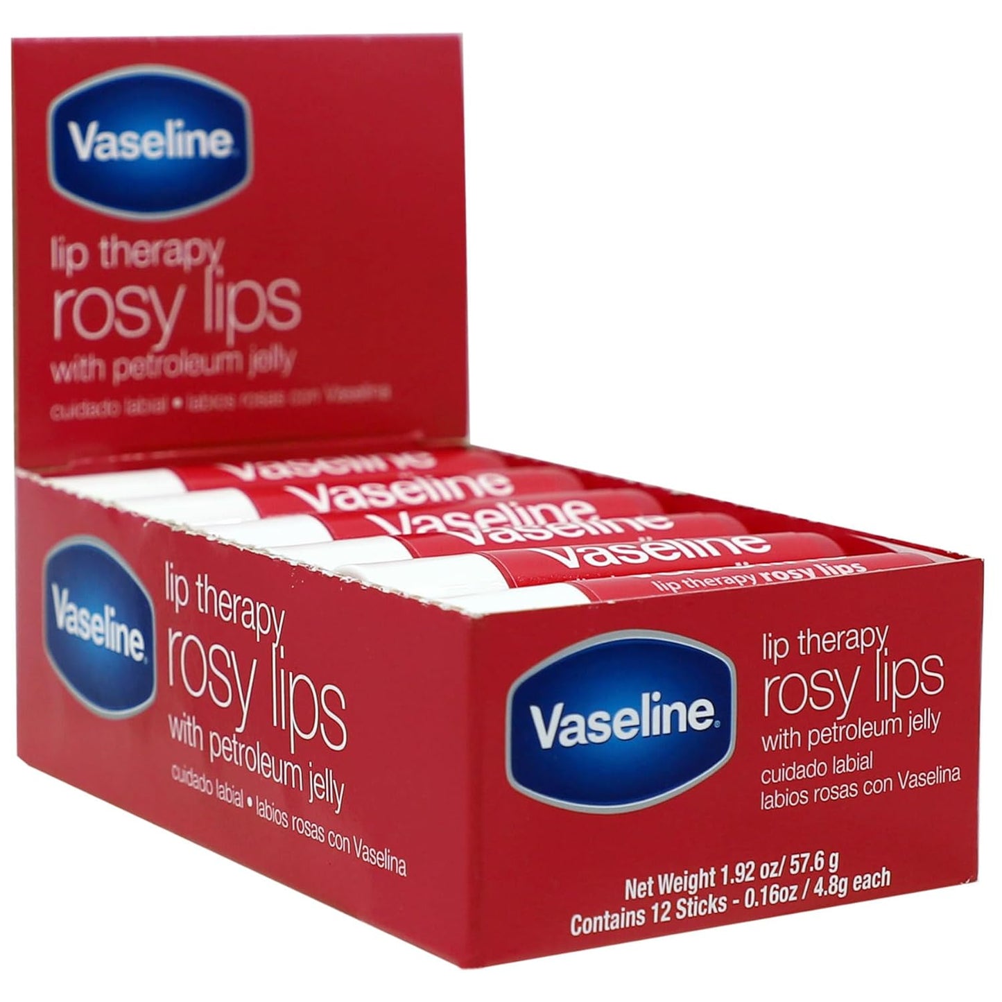 Vaseline Lip Balm - Fast-Acting Nourishment for Chapped & Cracked Lips - 12 Sticks in One Box