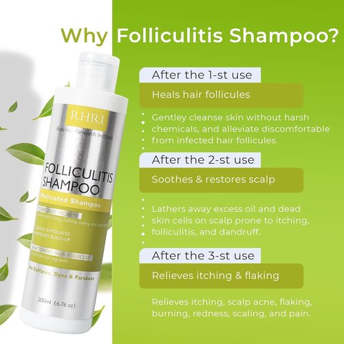 Folliculitis Shampoo - Antifungal Treatment for Seborrheic Dermatitis & Dandruff | Soothes Itchy Scalp