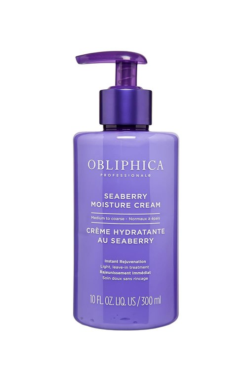 Obliphica Seaberry Leave-In Moisture & Styling Cream - Anti-Frizz Control for Normal & Damaged Hair - 10 Fl Oz