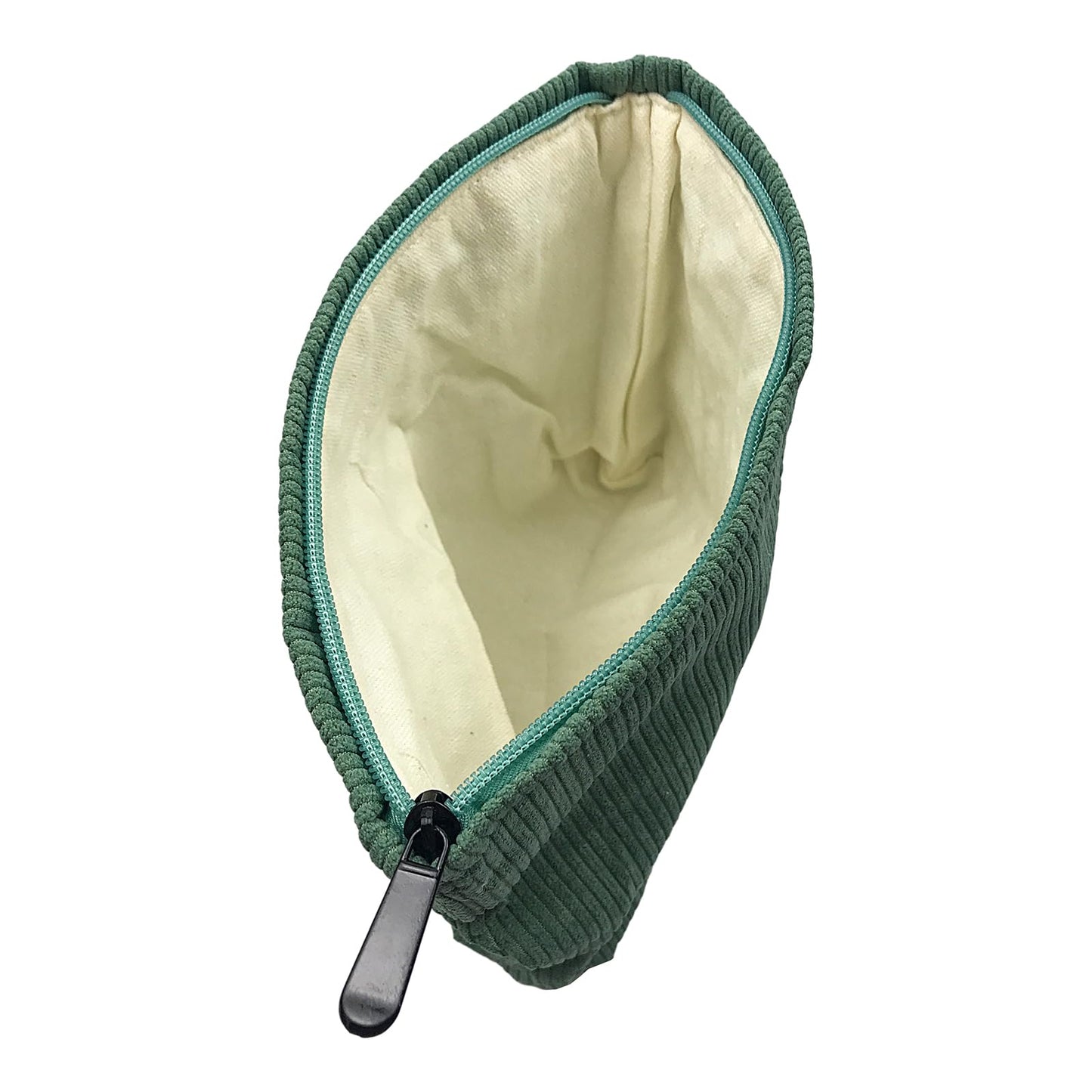 GUTGNK Corduroy Ladies Cosmetic Bag, Large Capacity Canvas Cosmetic Bag Travel Toiletry Bag Accessories Organizer, Grass Green