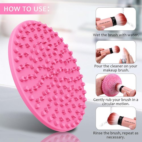 Norate Makeup Brush Cleaner - Gentle Deep Clean Solution with Cleaning Mat | 3-Piece Set