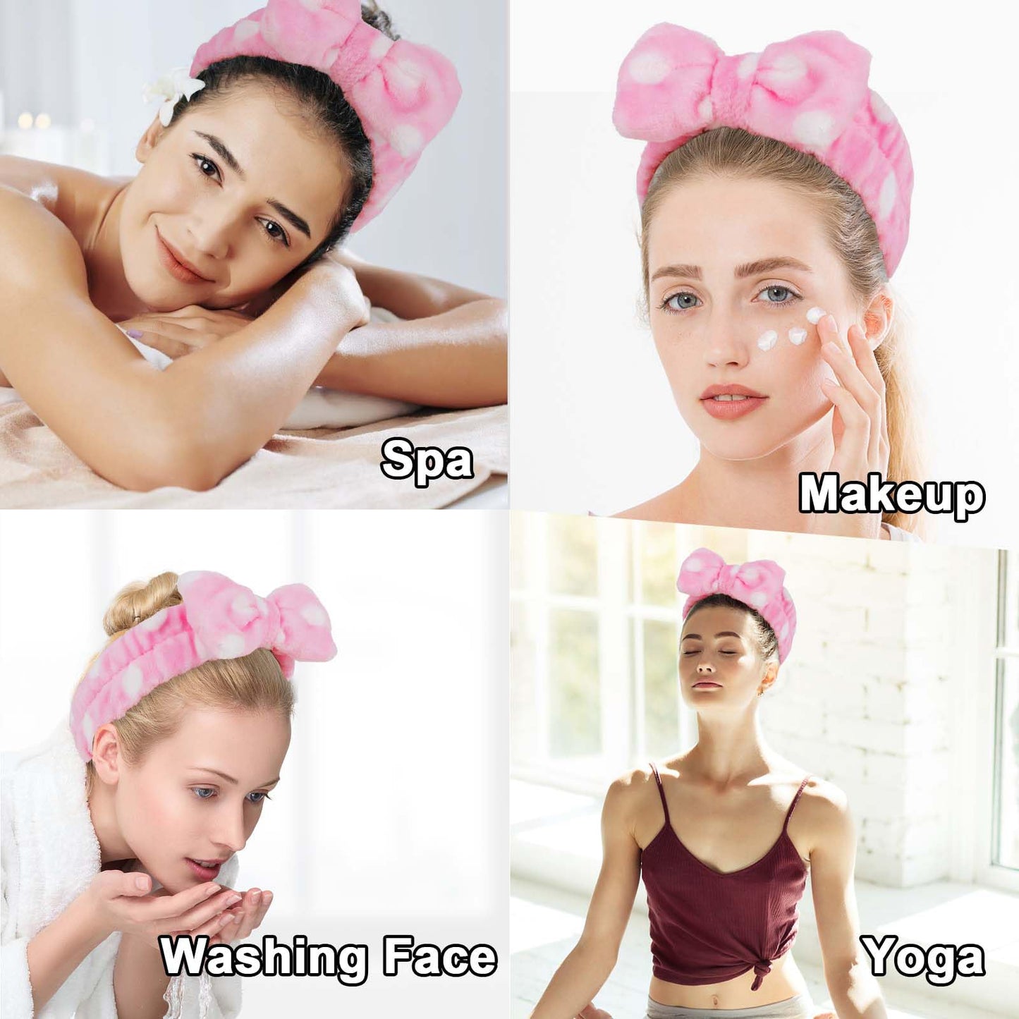 Casoty 9 Pcs Face Wash Headbands, Soft Coral Fleece Makeup Hair Bands for Women, Spa Gifts for Girls, Shower Headband for Face Washing Skin Care Yoga