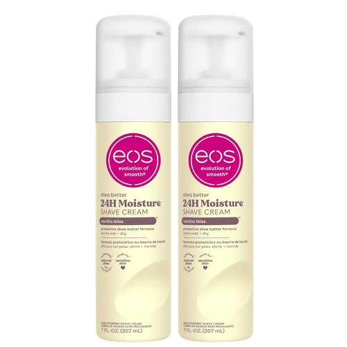 eos Shea Better Shave Cream - Vanilla Bliss, Moisturizing Formula with Shea Butter & Aloe Vera | 7 fl oz, 2-Pack