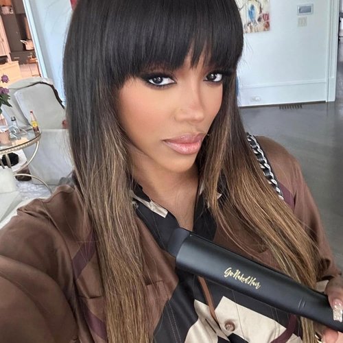 GoNaked Titanium Hair Straightener, Professional Styling Tool for Hair, Salon-Quality High Heat 480 Degree Flat Iron with Carrying Case 1.25" Floating Titanium Plates
