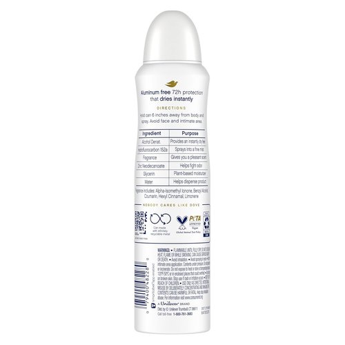 Dove Aluminum-Free Deodorant Spray for Women - Cucumber & Green Tea | 72-Hour Odor Protection, 4 oz (3 Count)