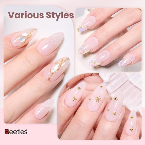 Beetles Apricot Reverie Nude Gel Polish - 15ML Neutral Jelly Pink Base Color for DIY Manicure