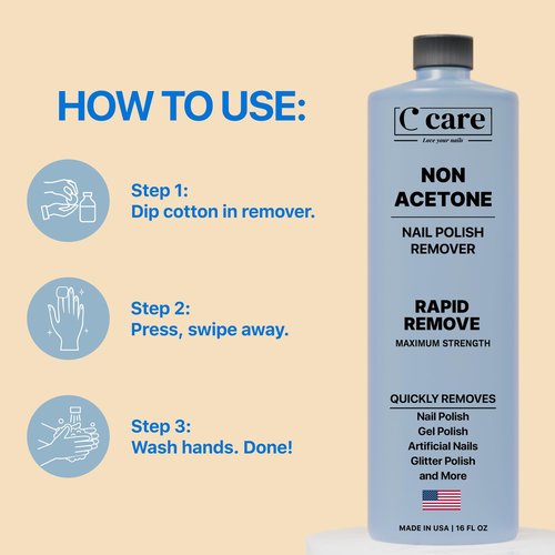Gentle Touch Non-Acetone Nail Polish Remover | Nourishing Formula | Professional Quality | Rapid Remove | Non-Drying | 16 Fl oz