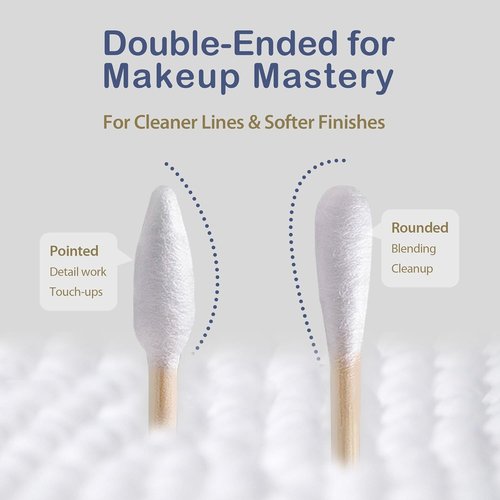 Ourmed Life Cotton Swabs - Biodegradable Bamboo & Cotton, Hypoallergenic Double-Tipped Swabs (1000 Ct)