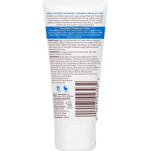 Palmer's Cocoa Butter Formula Foot Magic - Exfoliating Foot Scrub with Vitamin E for Dry Feet | 2.1 Ounce