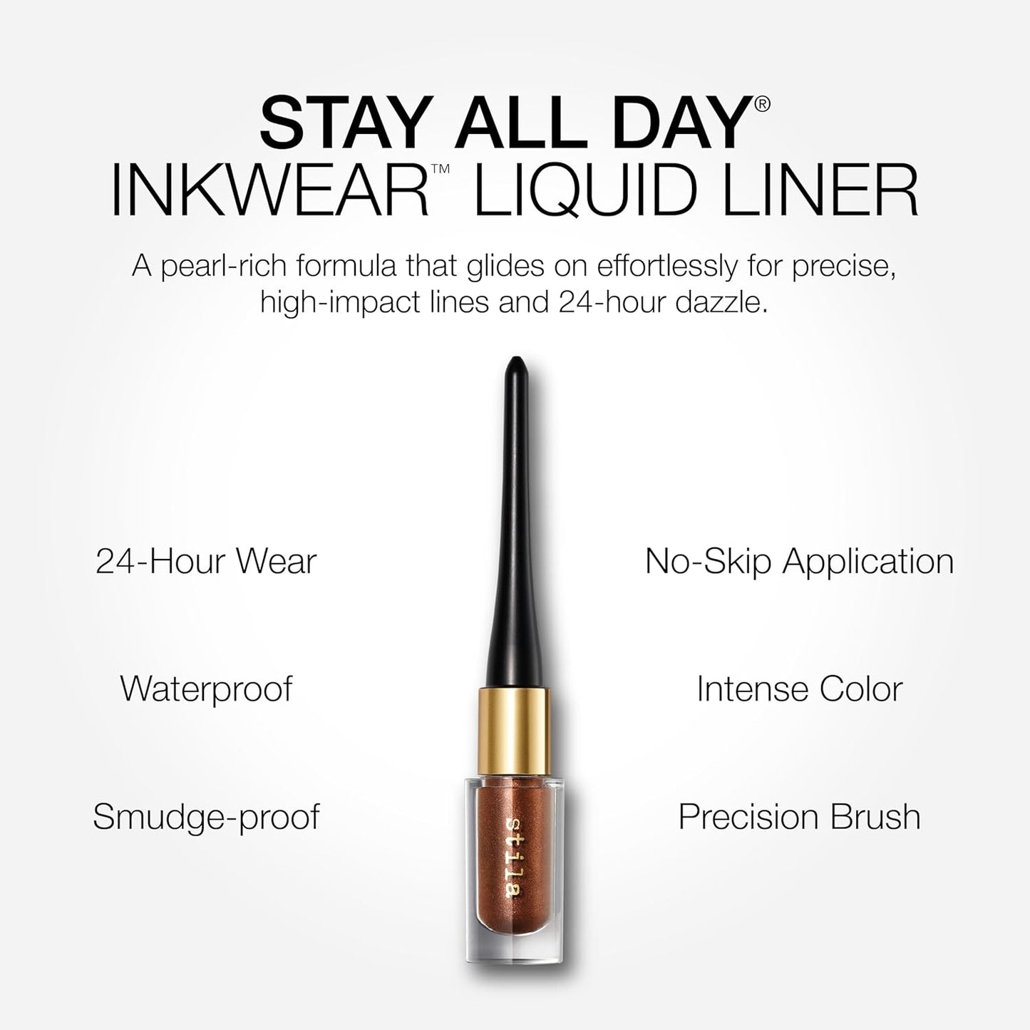 STAY ALL DAY Inkwear Liquid Eye Liner - Long-Lasting Waterproof Formula | Bold Black Shade